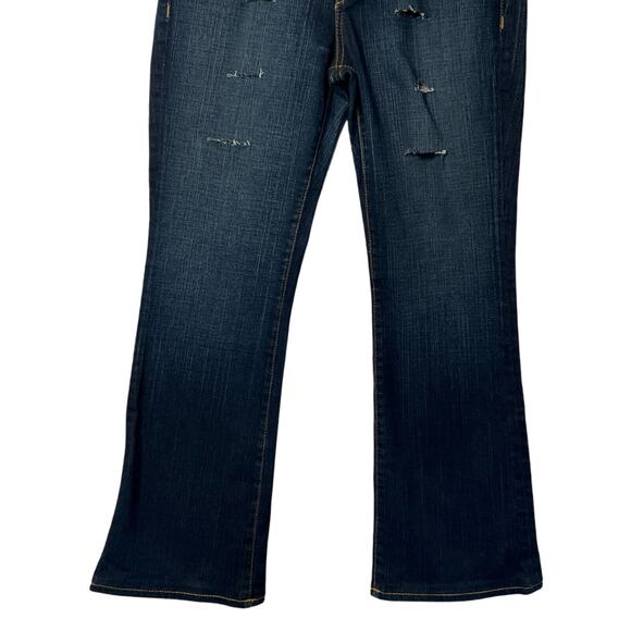 True Religion Becky Jeans Womens Size 32" Blue Bootcut Dark Wash Distressed - Picture 10 of 14